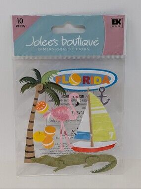 Jolee's Boutique Florida Tropical Stickers Flamingo Sailboat Aligator